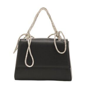 HOHOHO Black Diamonte Bow Strap Handbag